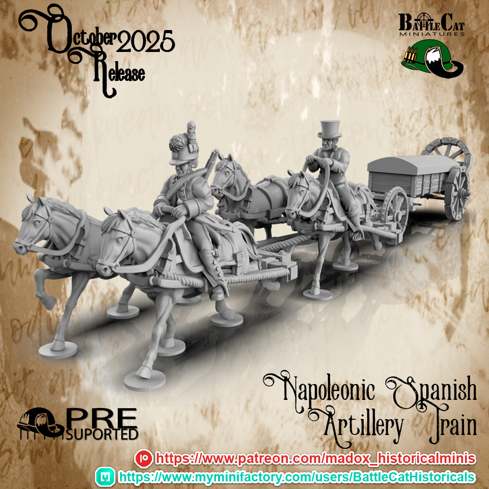 Napoleonic Spanish Artillery Train | Battlecat 28mm Historical Wargaming Miniatures Role Playing Miniatures