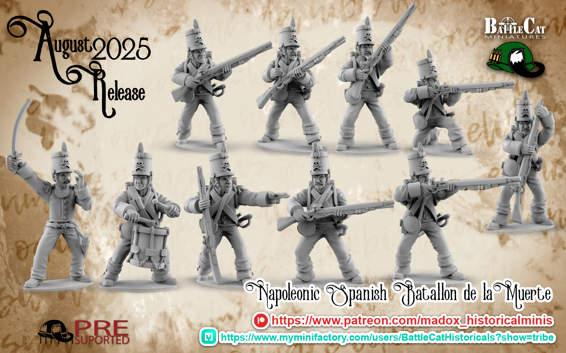 Napoleonic Spanish Batallon de la Muerte | Battlecat 28mm Historical Wargaming Miniatures Role Playing Miniatures