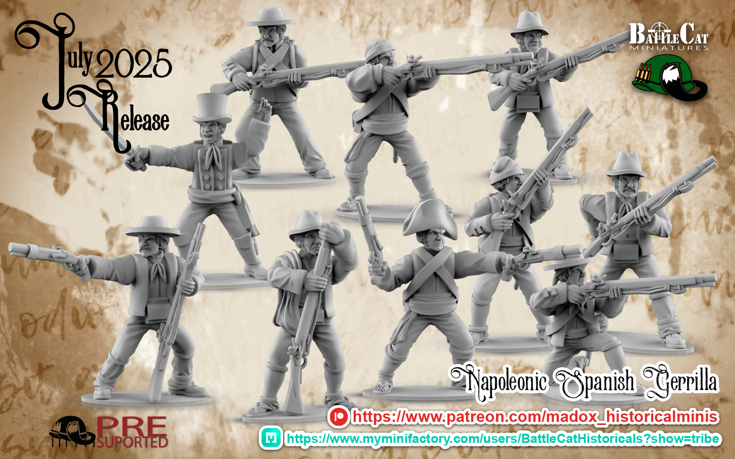 Napoleonic Spanish Guerillas | Battlecat 28mm Historical Wargaming Miniatures Role Playing Miniatures