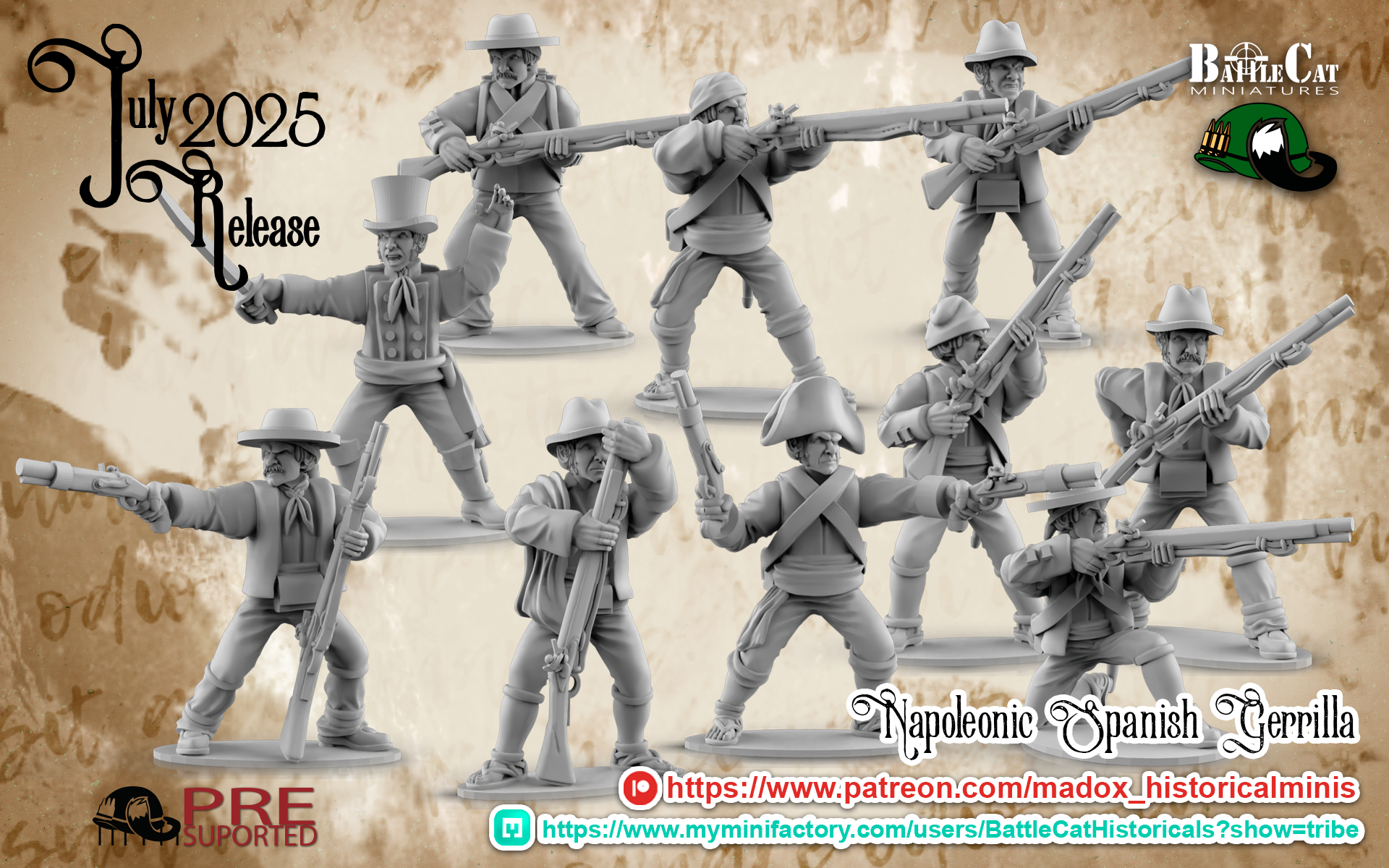 Napoleonic Spanish Guerillas | Battlecat 28mm Historical Wargaming Miniatures Role Playing Miniatures