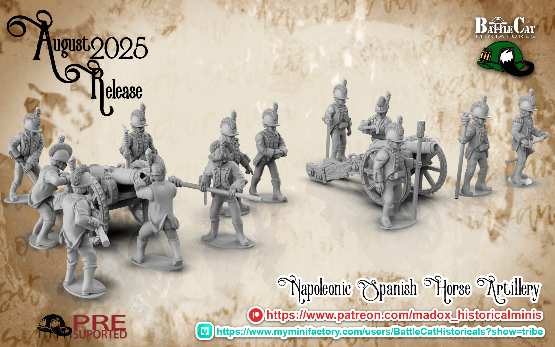 Napoleonic Spanish Horse Artillery | Battlecat 28mm Historical Wargaming Miniatures Role Playing Miniatures