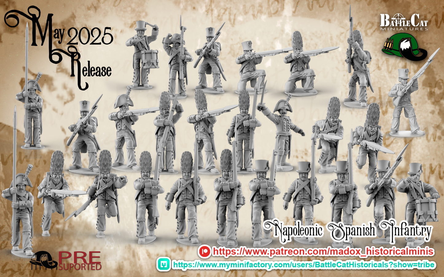 Napoleonic Spanish Infantry | Battlecat 28mm Historical Wargaming Miniatures Role Playing Miniatures
