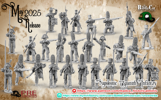 Napoleonic Spanish Infantry | Battlecat 28mm Historical Wargaming Miniatures Role Playing Miniatures