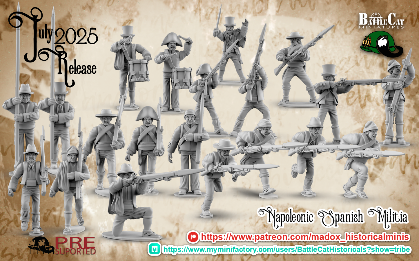 Napoleonic Spanish Militia | Battlecat 28mm Historical Wargaming Miniatures Role Playing Miniatures