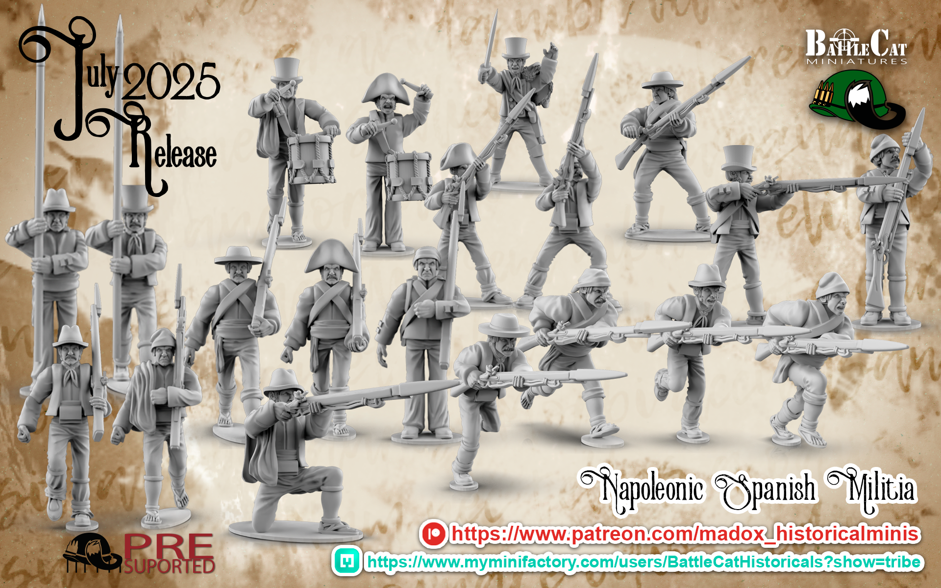 Napoleonic Spanish Militia | Battlecat 28mm Historical Wargaming Miniatures Role Playing Miniatures