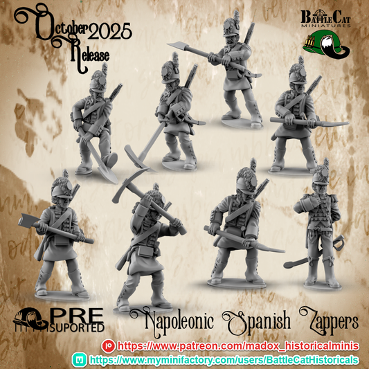 Napoleonic Spanish Sappers | Battlecat 28mm Historical Wargaming Miniatures Role Playing Miniatures