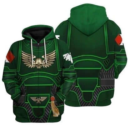 Gloomy Angels | Grimark Space Wars Digital Print Sweatsuits Hoodies Gloomy Angel - Green Zipper / XS
