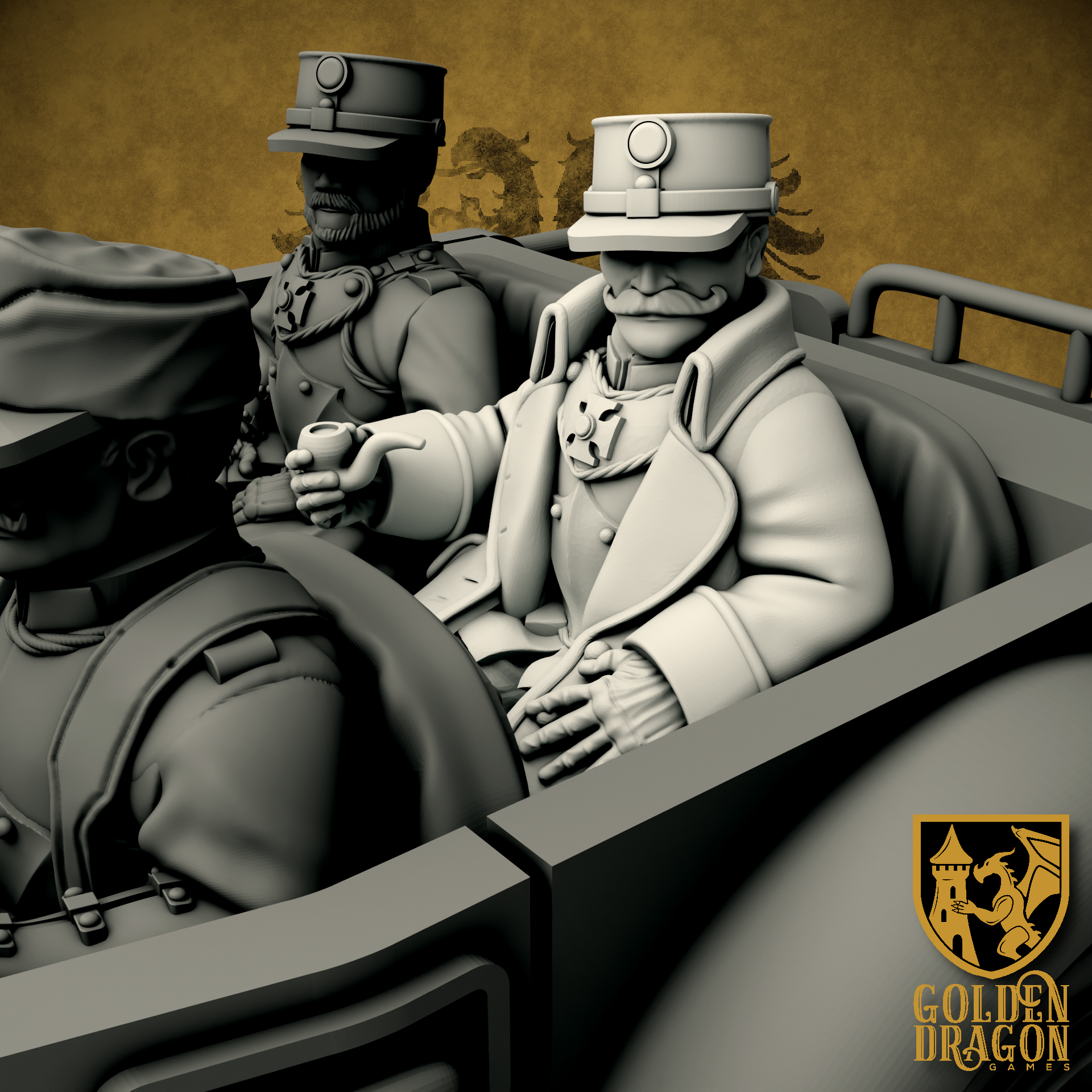 Holy Roman Empire Landwehr Officers | Golden Dragon Games Weird WW2 Role Playing Miniatures