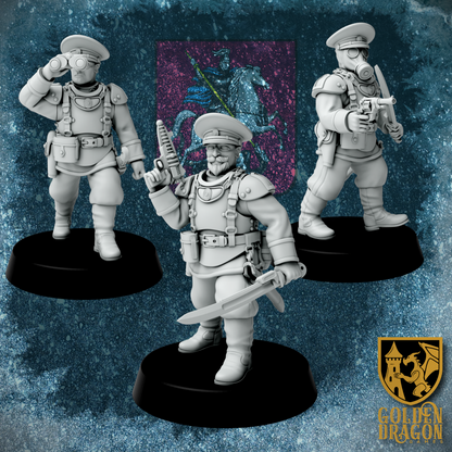Russian Empire Officers Build Kit | Golden Dragon Games Weird WW2 Role Playing Miniatures