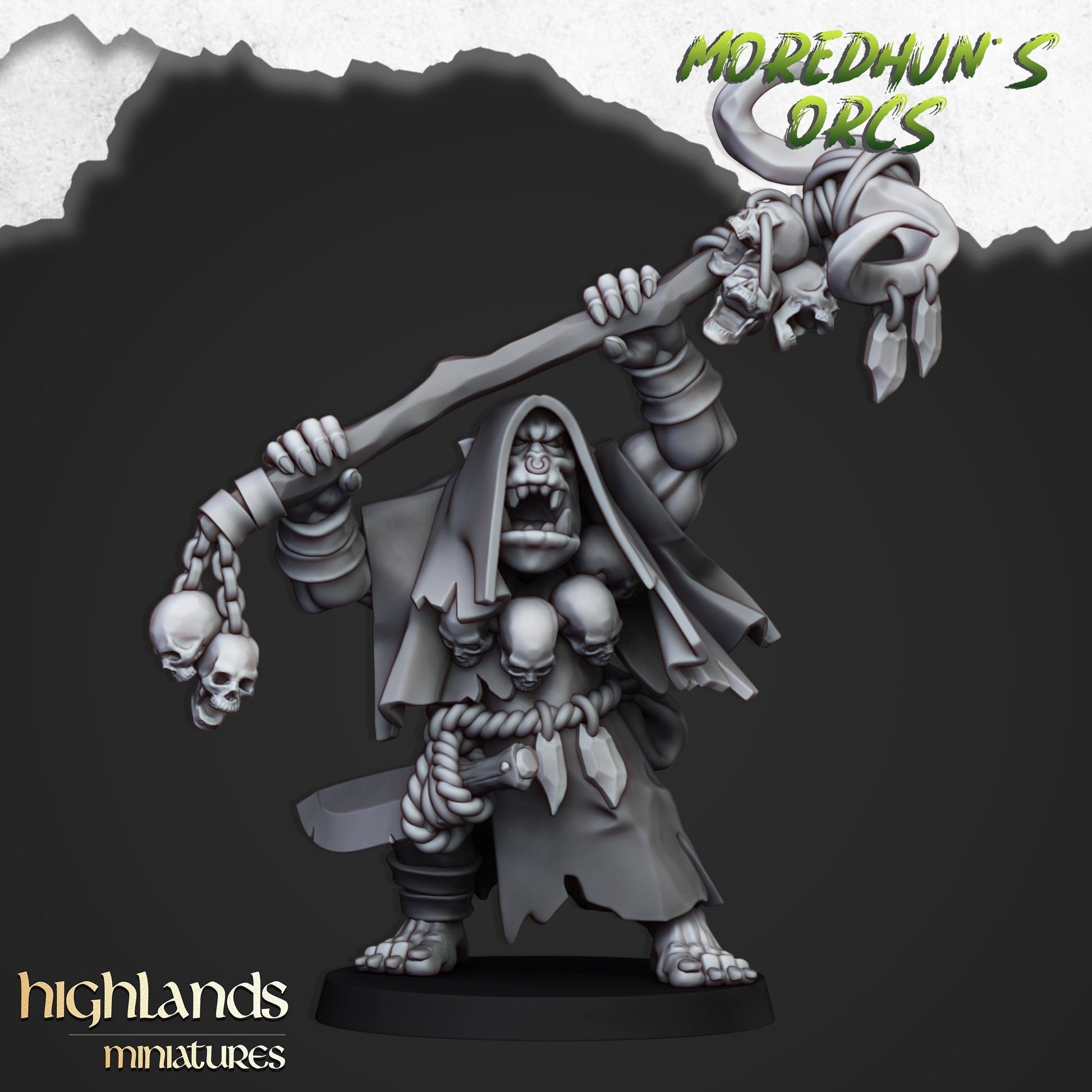 Moredhun’s Orcs Shaman Set | Highlands Miniatures 28/32mm Fantasy Wargaming Miniatures Role Playing Miniatures