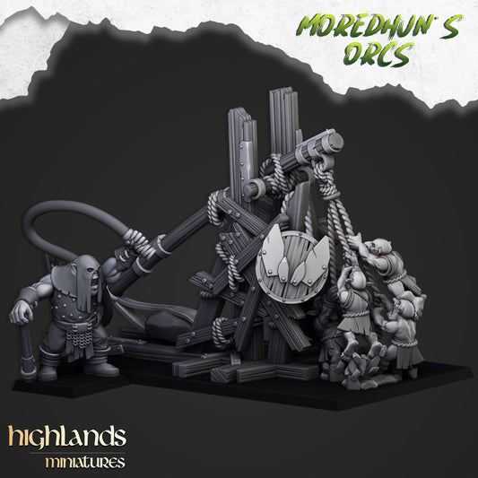 Moredhun’s Orcs Stone Thrower | Highlands Miniatures 28/32mm Fantasy Wargaming Miniatures Role Playing Miniatures