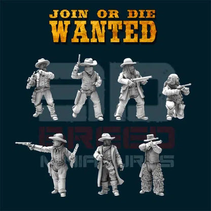 JOIN OR DIE WANTED OUTLAWS | 3D Breed 28mm Wild West Wargaming Miniatures