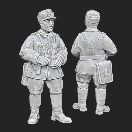 Finnish Officer with Binoculars | Propylene Foliescu 28mm WW2 Wargaming Miniatures