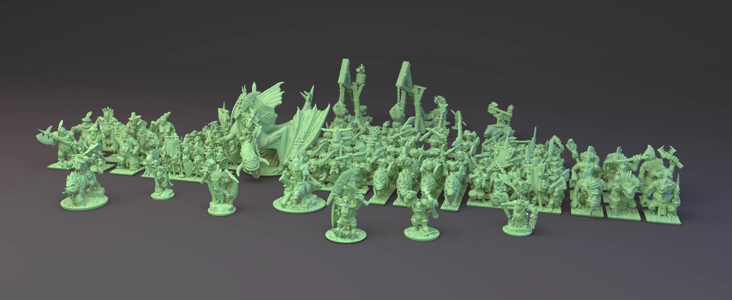 Orcs and Goblins Army Bundle | Greenskin Miniatures 10mm Fantasy Wargaming Miniatures Role Playing Miniatures