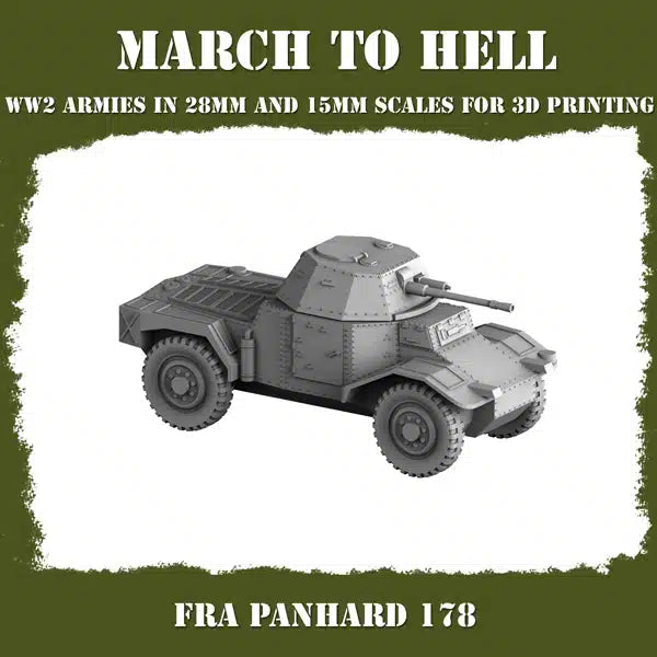 WW2 FRENCH ARMY PANHARD 178 | 3DBreed 15mm Wargaming Miniatures