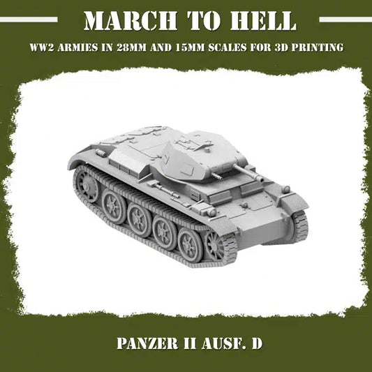 WW2 GERMAN ARMY (WEHRMACHT) PANZER 2 AUSF D | 3DBreed 15mm Wargaming Miniatures
