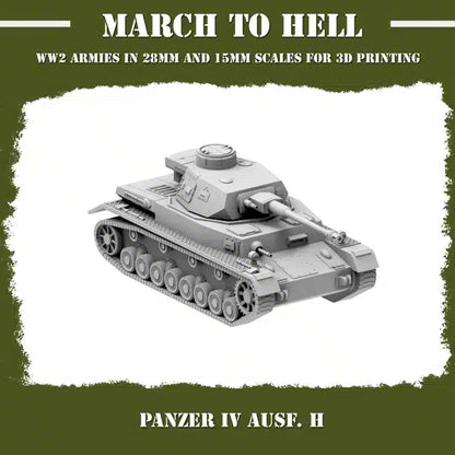 WW2 GERMAN ARMY (WEHRMACHT) PANZER 4 AUSF H | 3DBreed 15mm Wargaming Miniatures