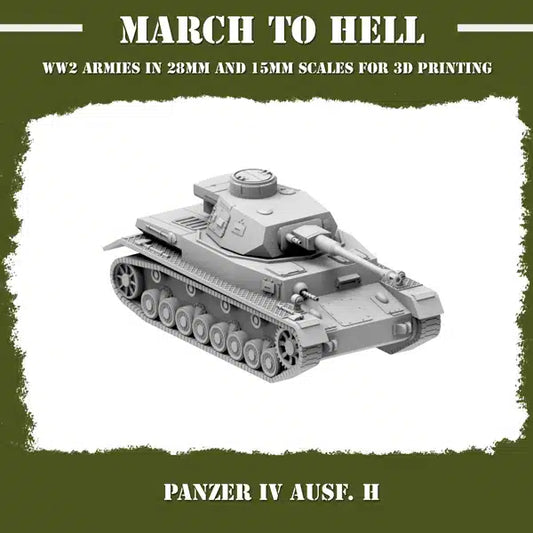 WW2 GERMAN ARMY (WEHRMACHT) PANZER 4 AUSF H | 3DBreed 15mm Wargaming Miniatures