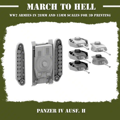 WW2 GERMAN ARMY (WEHRMACHT) PANZER 4 AUSF H | 3DBreed 15mm Wargaming Miniatures