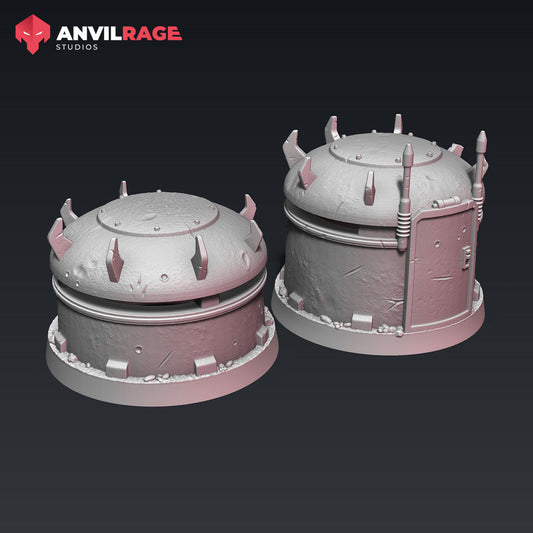 Shadow Forces Bunker POI Markers | Anvilrage Galactic SciFi Miniatures 32mm 1/47 Legion Scale Role Playing Miniatures