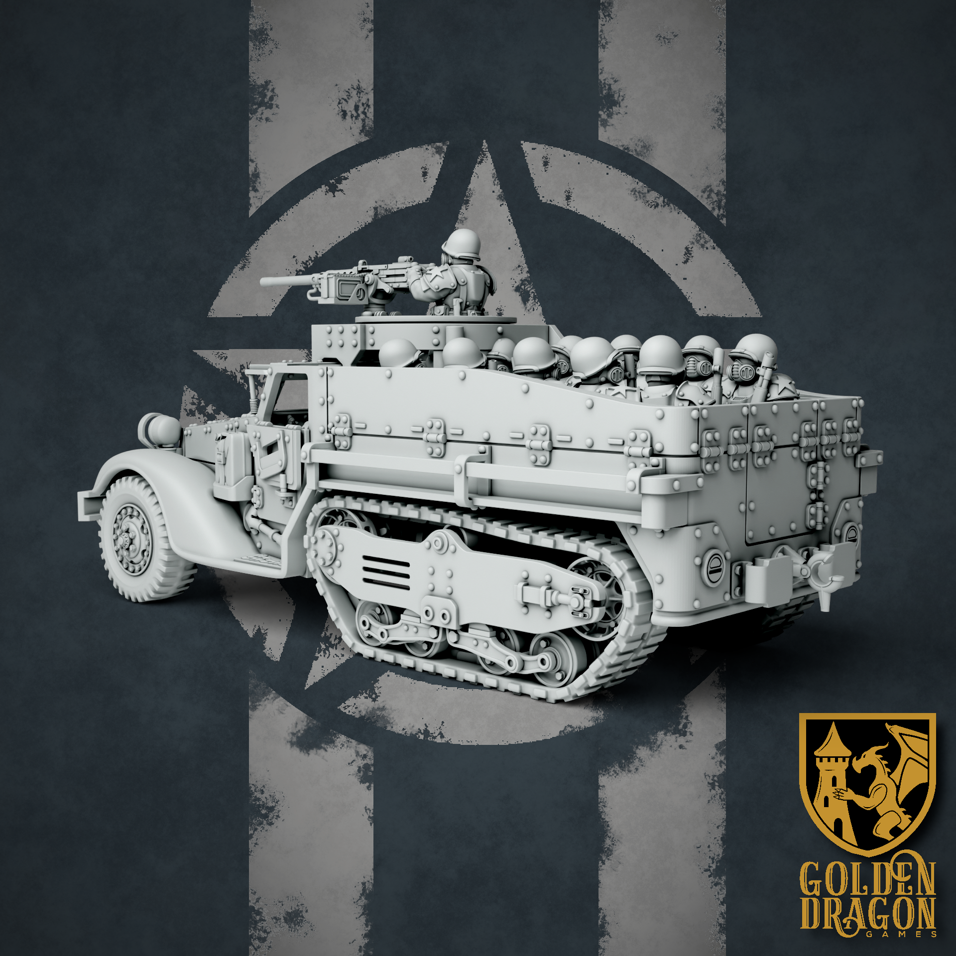 United States of America M50A1 Palomino Halftrack | Golden Dragon Games Weird WW2 Role Playing Miniatures
