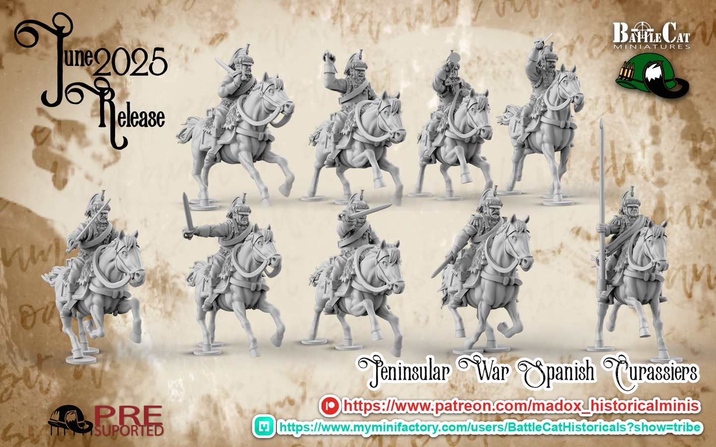 Napoleonic Spanish Peninsular Cuirassiers | Battlecat 28mm Historical Wargaming Miniatures Role Playing Miniatures