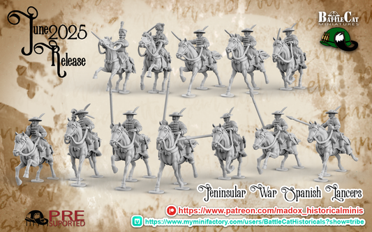 Napoleonic Spanish Peninsular Lancers | Battlecat 28mm Historical Wargaming Miniatures Role Playing Miniatures