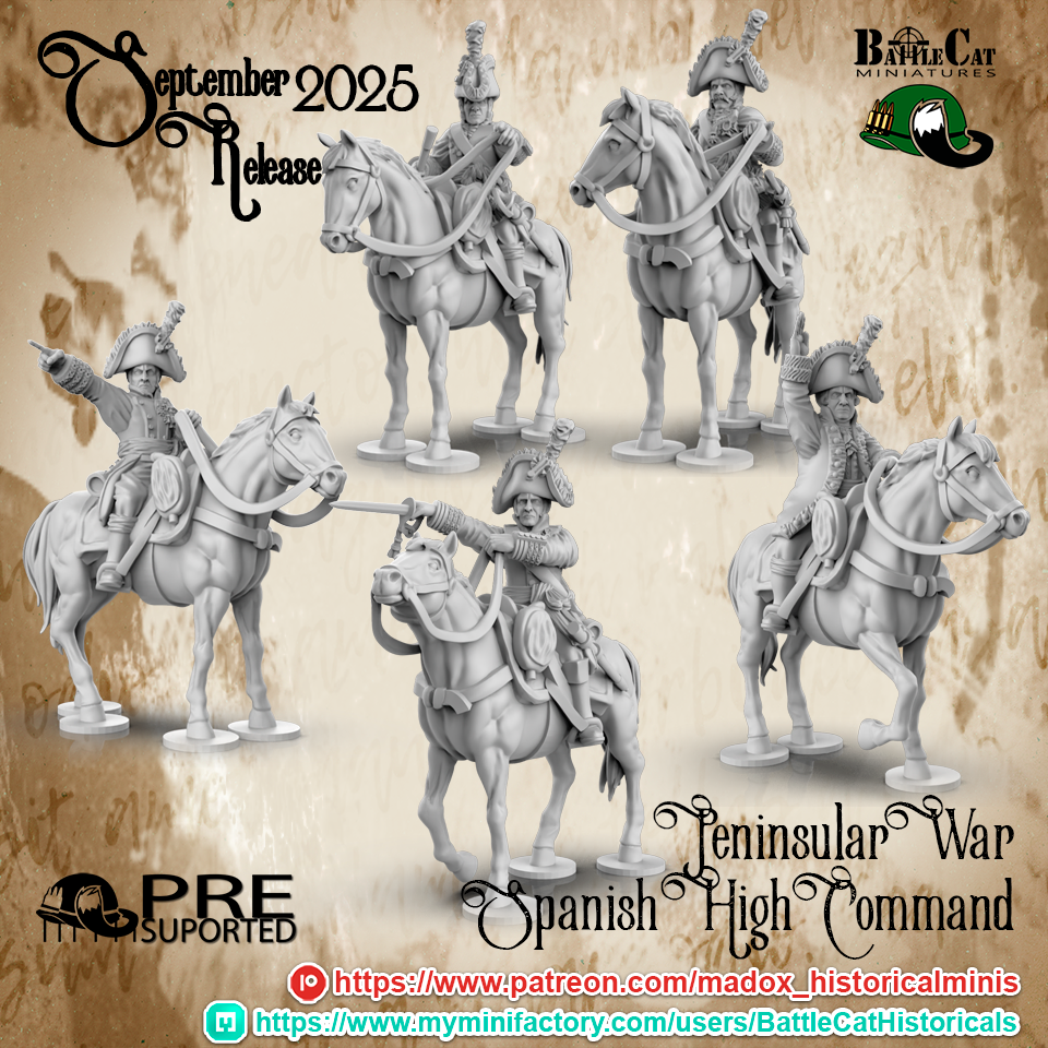 Napoleonic Spanish Peninsular High Command | Battlecat 28mm Historical Wargaming Miniatures Role Playing Miniatures