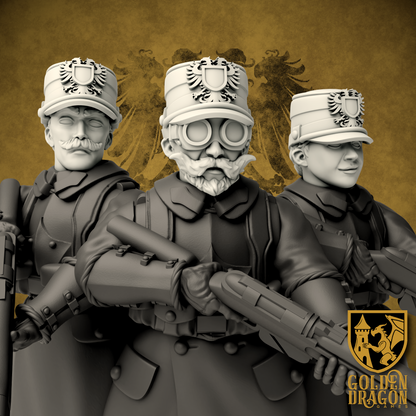 Holy Roman Empire Brandenburger Sturmtruppen Upgrade Pack | Golden Dragon Games Weird WW2 Role Playing Miniatures