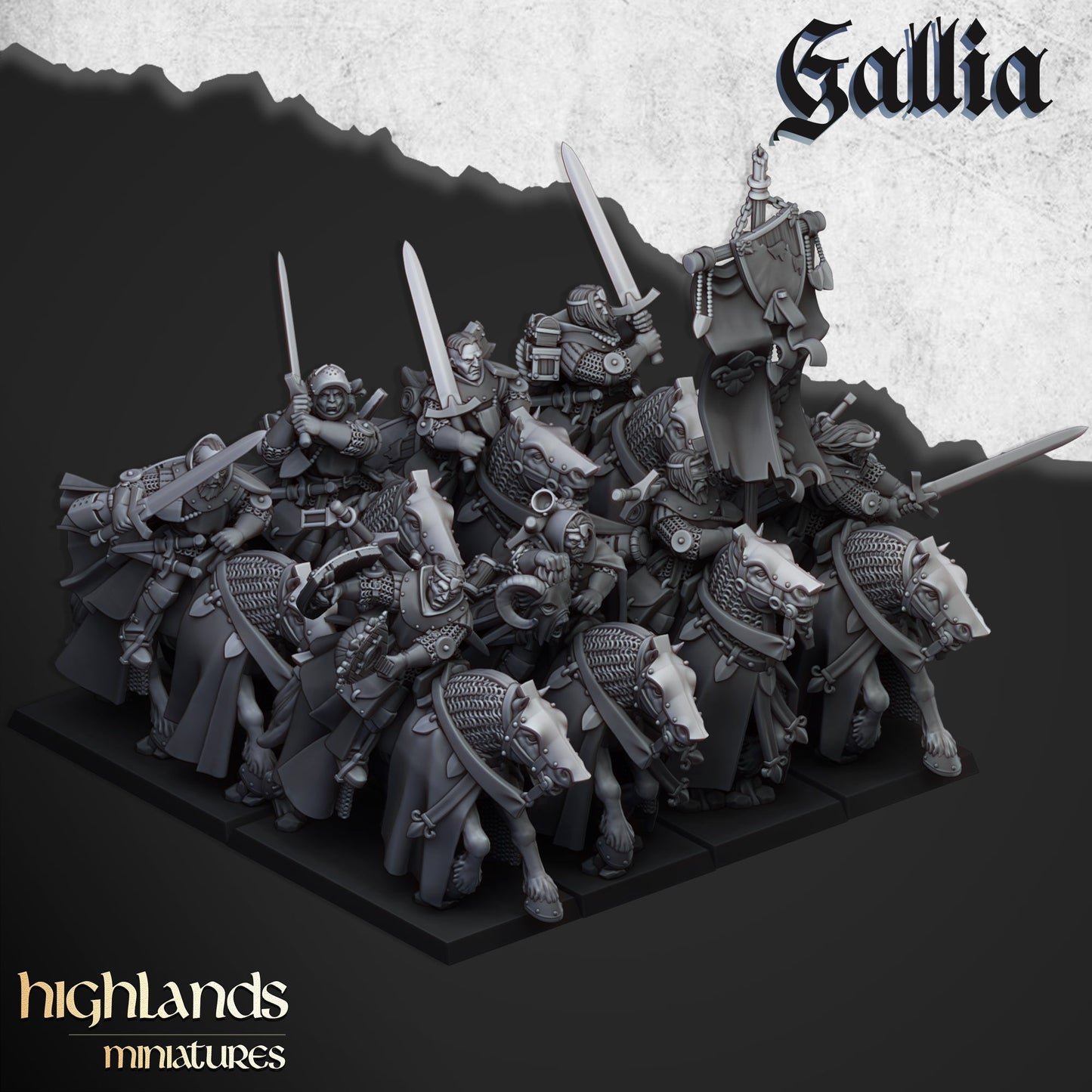 Kingdom Of Gallia Questing Knights | Highlands Miniatures 28/32mm Fantasy Wargaming Miniatures Role Playing Miniatures