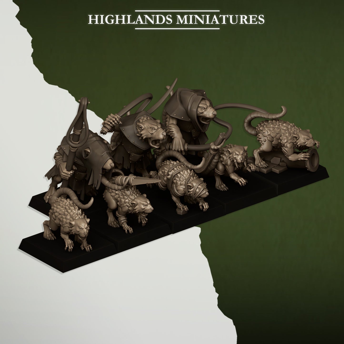 Vermin Giant Rats | Highlands Miniatures 28/32mm Fantasy Wargaming Miniatures Role Playing Miniatures