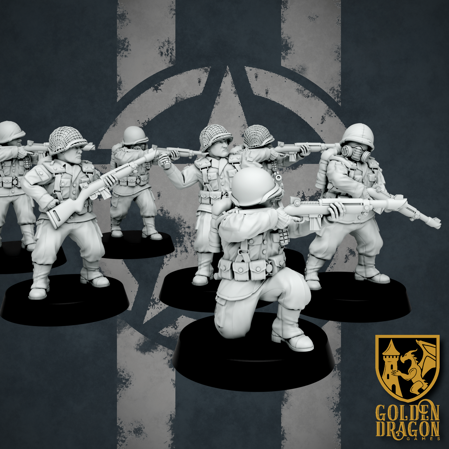United States of America Rear Echelon Infantry | Golden Dragon Games Weird WW2 Role Playing Miniatures