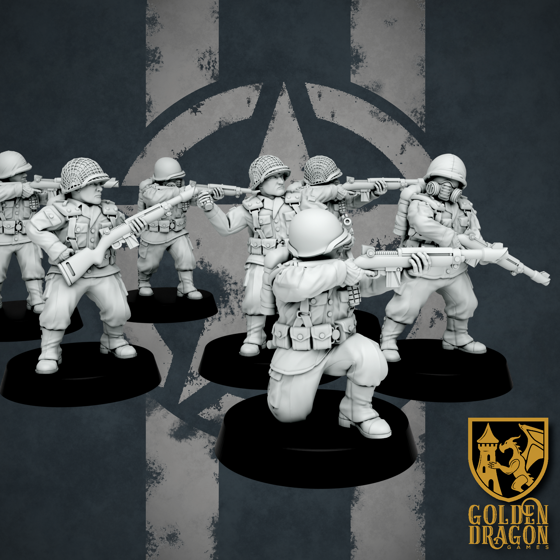 United States of America Rear Echelon Infantry | Golden Dragon Games Weird WW2 Role Playing Miniatures