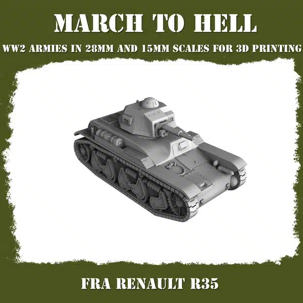 WW2 FRENCH ARMY RENAULT R35 | 3DBreed 15mm Wargaming Miniatures