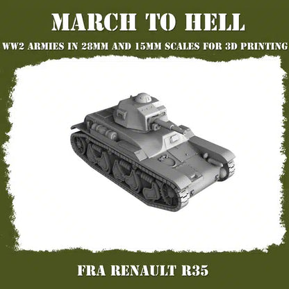 WW2 FRENCH ARMY RENAULT R35 | 3DBreed 15mm Wargaming Miniatures