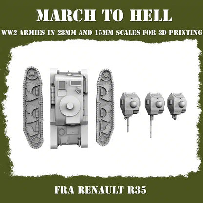 WW2 FRENCH ARMY RENAULT R35 | 3DBreed 15mm Wargaming Miniatures
