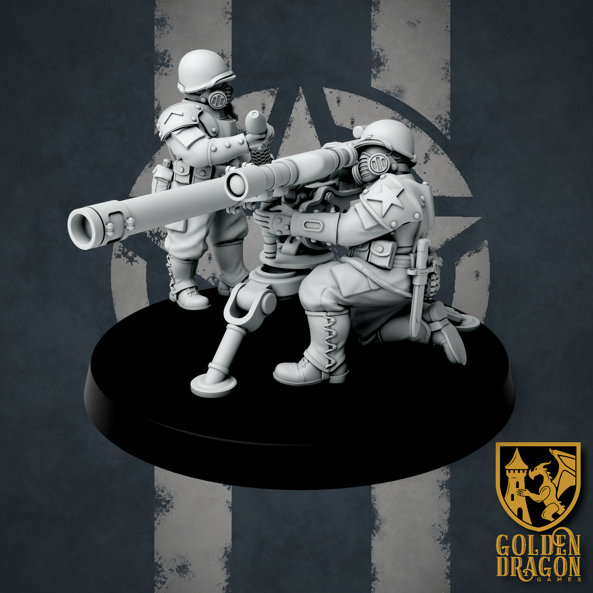 United States of America Infantry Heavy Weapons | Golden Dragon Games Weird WW2 Recoilless Rifle Role Playing Miniatures