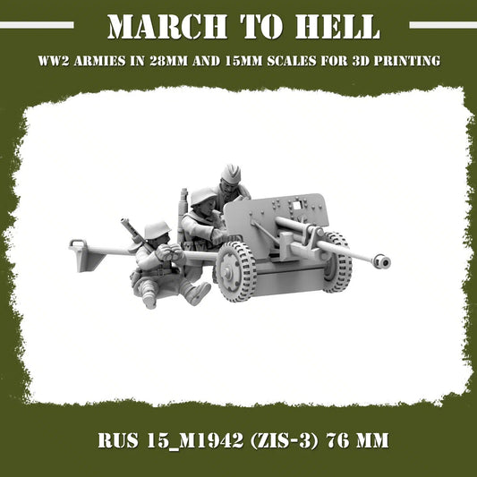 WW2 RED ARMY M1942 (ZiS-3) 76mm | 3DBreed 15mm Wargaming Miniatures