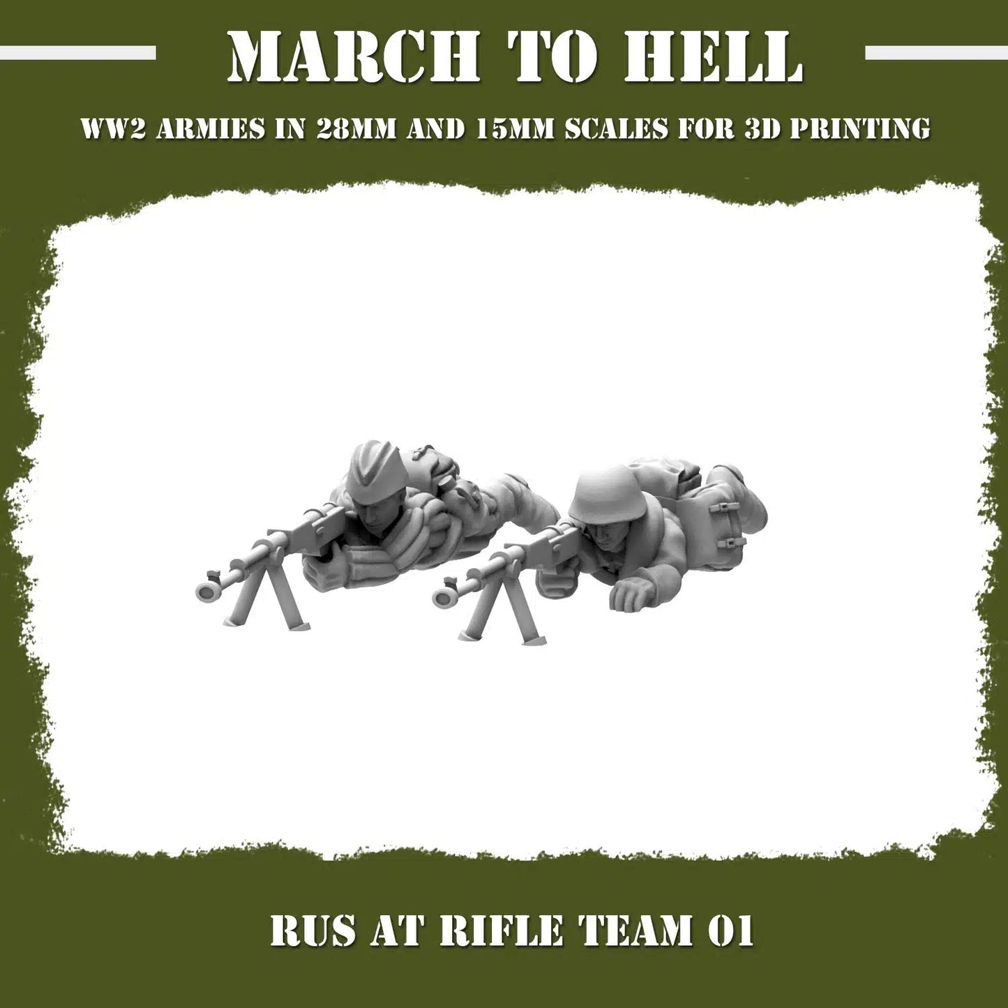 WW2 RED ARMY AT RIFLE TEAM | 3DBreed 15mm Wargaming Miniatures