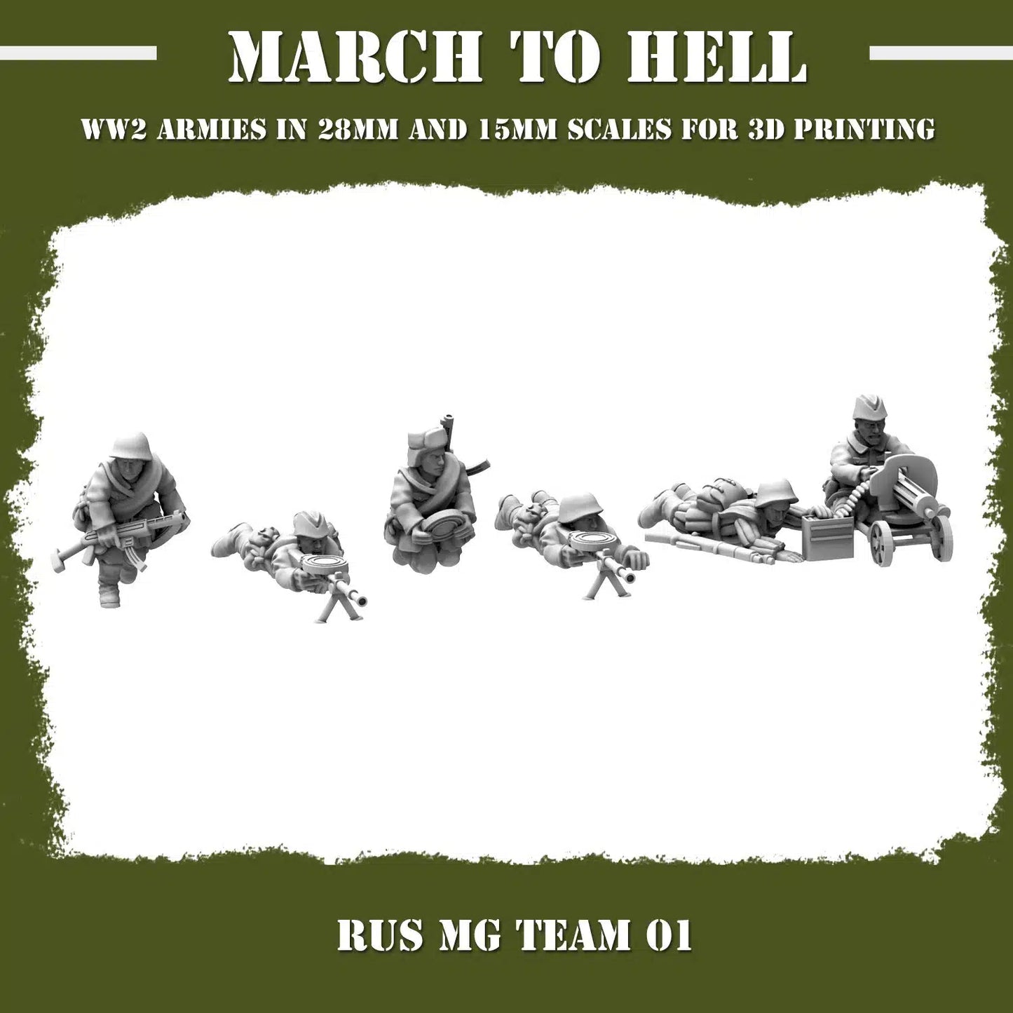 WW2 RED ARMY MG TEAM | 3DBreed 15mm Wargaming Miniatures