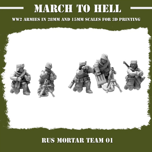 WW2 RED ARMY MORTAR TEAM | 3DBreed 15mm Wargaming Miniatures
