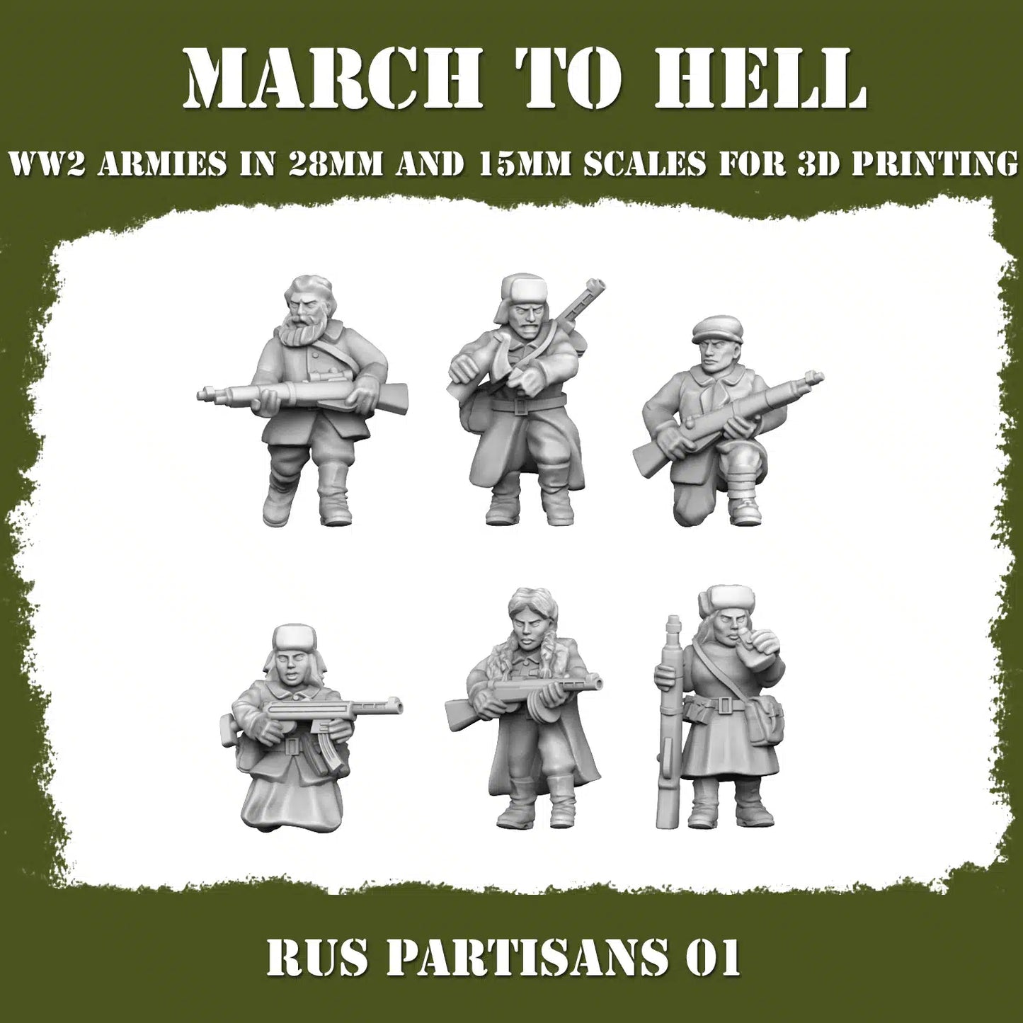 WW2 RED ARMY PARTISANS | 3DBreed 15mm Wargaming Miniatures