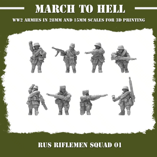WW2 RED ARMY RIFLEMEN SQUAD | 3DBreed 15mm Wargaming Miniatures