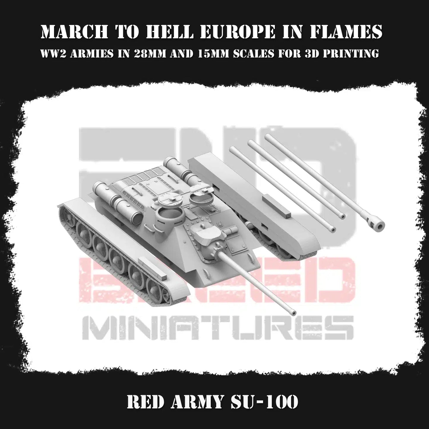 WW2 RED ARMY SU100 | 3DBreed 15mm Wargaming Miniatures
