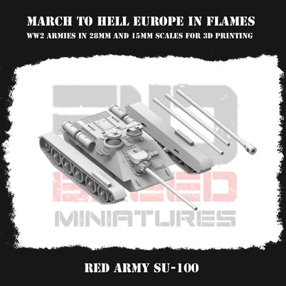 WW2 RED ARMY SU100 | 3DBreed 15mm Wargaming Miniatures