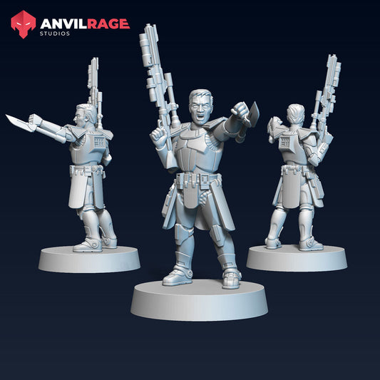 Rangers Commander | Anvilrage Galactic SciFi Miniatures 32mm 1/47 Legion Scale Role Playing Miniatures