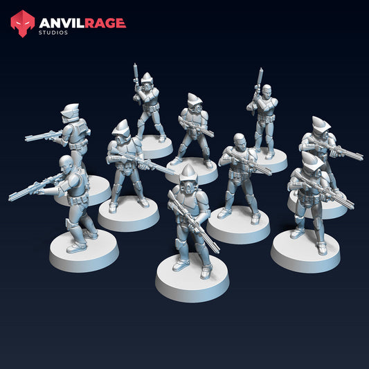 Rangers Long Rifles | Anvilrage Galactic SciFi Miniatures 32mm 1/47 Legion Scale Role Playing Miniatures