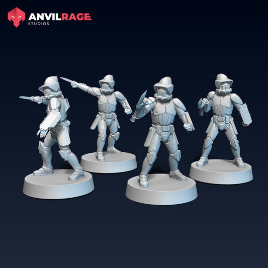 Rangers Melee Specialists | Anvilrage Galactic SciFi Miniatures 32mm 1/47 Legion Scale Role Playing Miniatures