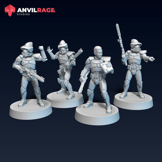 Rangers Long Rifle Leaders | Anvilrage Galactic SciFi Miniatures 32mm 1/47 Legion Scale Role Playing Miniatures