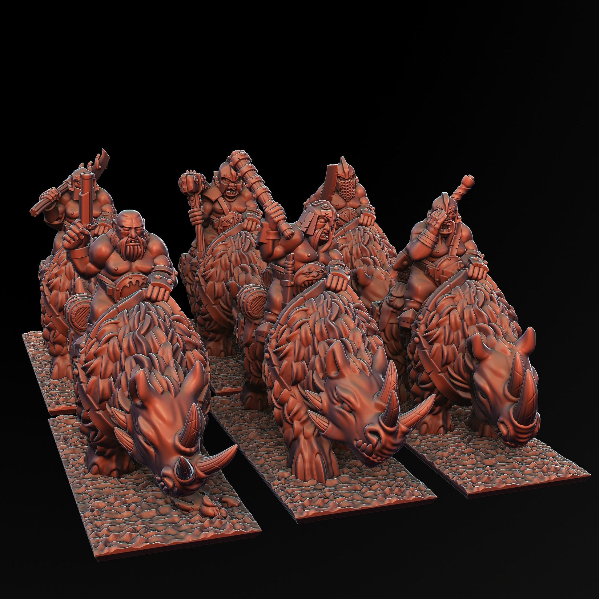 Ogre Tribes Rhino Riders | Greenskin Miniatures 10Mm Fantasy Wargaming Role Playing